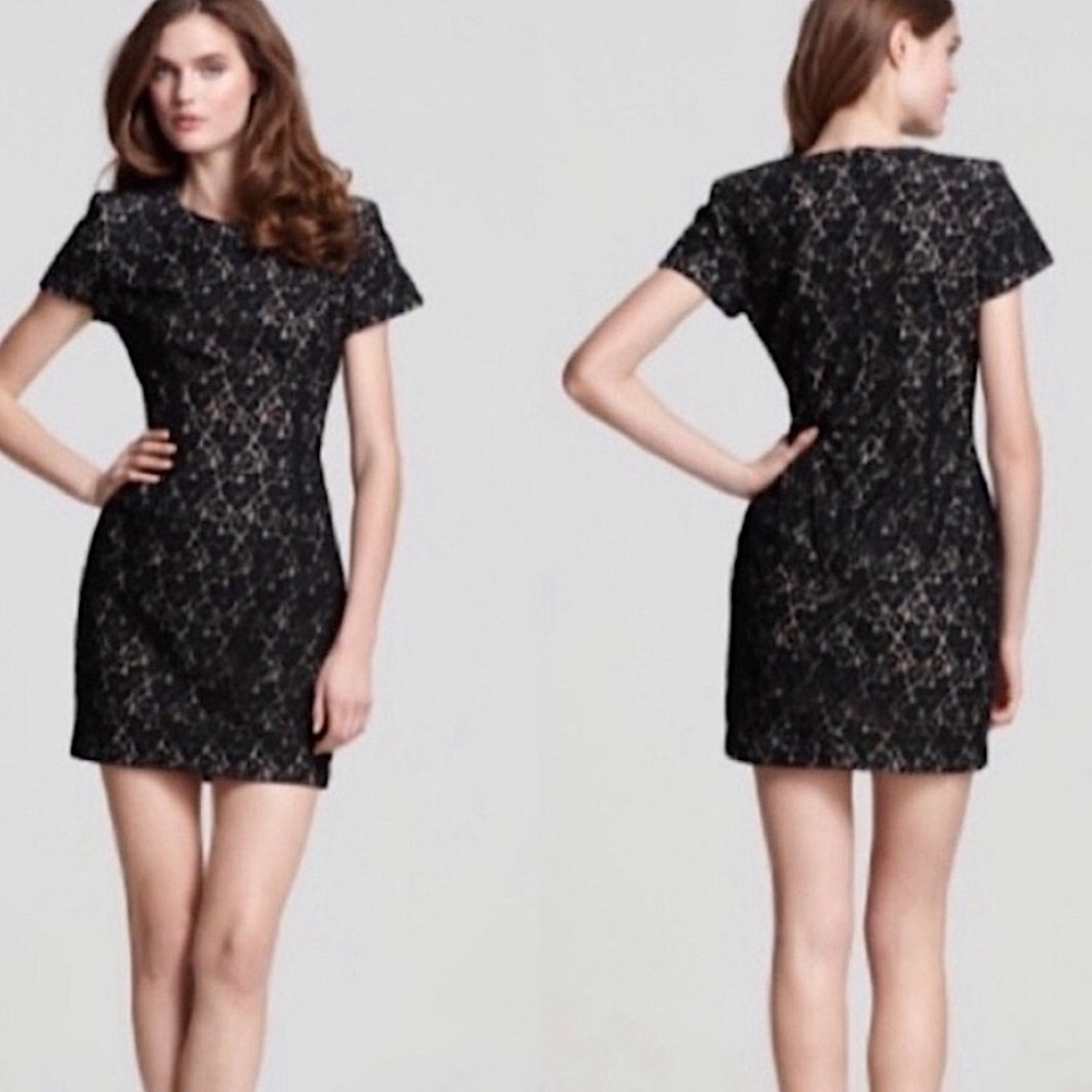 French Connection Black Floral Lace Dress